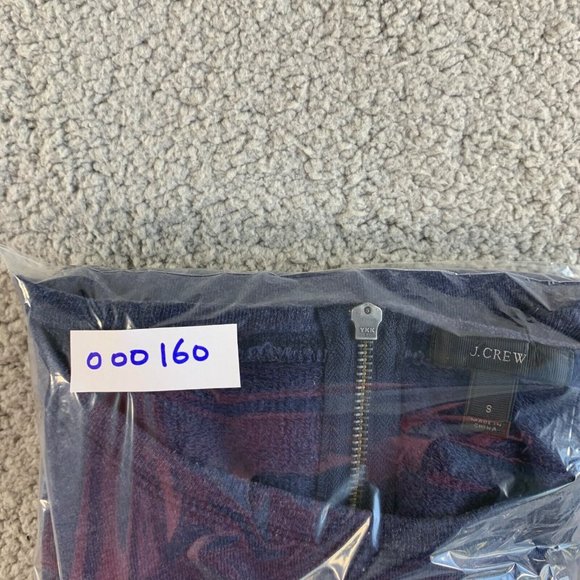 J. Crew Sweatshirt with Side Slits Tunic Womens Small Zipper Terry Lounge Blue - Picture 12 of 12